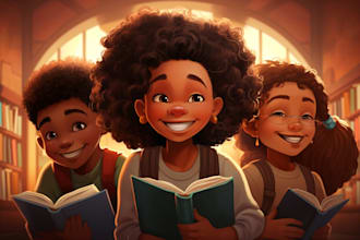 draw illustrated children book illustration, cute and fun