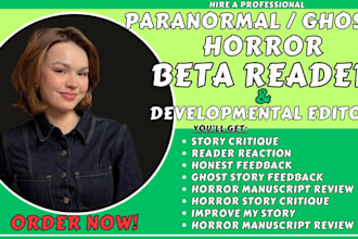 beta read paranormal or ghost horror story developmental edit horror beta reader