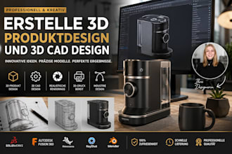 erstelle 3d produktdesign und 3d cad design