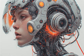 draw custom futuristic and cyberpunk characters for you