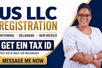 register US llc in wyoming, delaware, or new mexico, get ein and llc documents