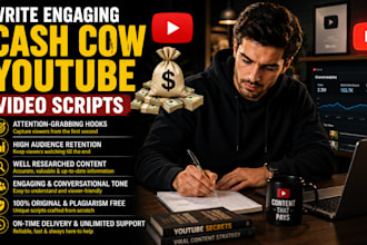 write engaging cash cow youtube video scripts