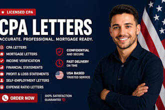 prepare CPA letter CPA comfort letter financial statement CPA mortgage letter