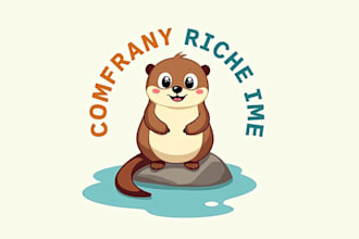 design a professional cute otter cartoon mascot logo