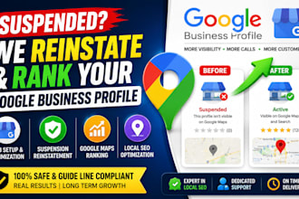 do google my business profile setup, reinstatement and local SEO optimization