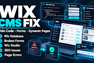 fix wix velo code wix forms cms dynamic pages wix database wix studio wix seo