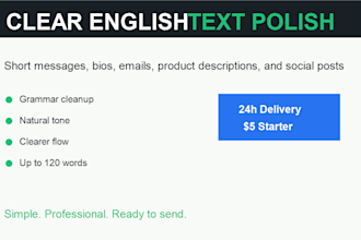 polish your short english text for clarity