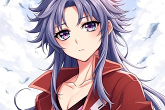 professionally bring your anime oc to life with authentic japanese anime style