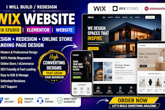 build wix website redsign online store landing page design wix studio elementor