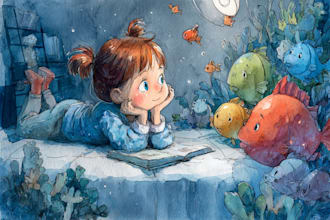 watercolor children book illustration