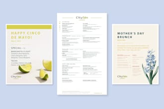 design restaurant and hospitality menus