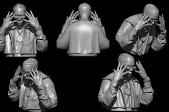 create realistic 3d head 3d bust model 3d face fully body model for 3d printing