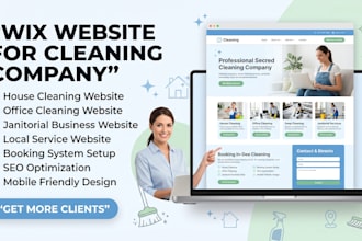 design wix website for cleaning company, house cleaning and janitorial business