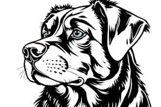 draw custom pet portrait in line art vector illustration
