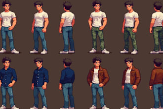 do pixel art animation character sprite sheet rpg nsfw pixel art sprite sheet