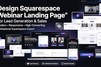 design squarespace webinar landing page for lead generation and sales