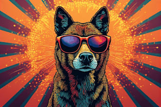draw a animal pop art and pop art style