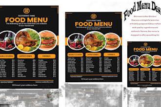 design food menu restaurant menu cards flyer design cards