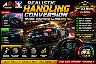 create realistic assetto corsa and iracing handling conversion tuning pro