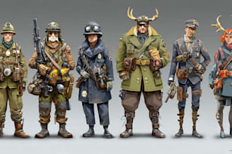 draw tactical, warrior ,or military themed illustrations