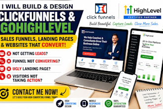 build clickfunnels sales funnel, landing page weebly gohighlevel website expert
