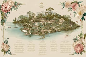 create a custom wedding map watercolor style