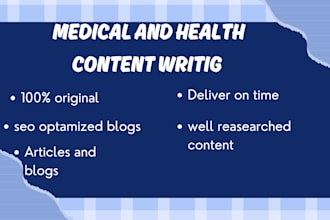 write medical health content