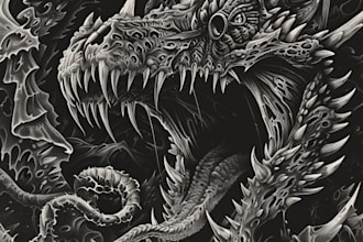 draw dark art and monsters character