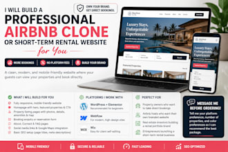 build a professional airbnb clone or short term rental website for you