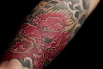 make a traditional japanese irezumi tattoo
