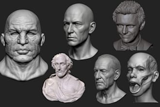 sculpt custom bust realistic 3d head 3d portrait 3d face model stl file printing
