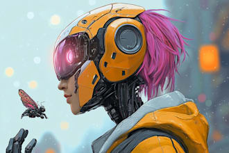 create professional robot character designs for brands