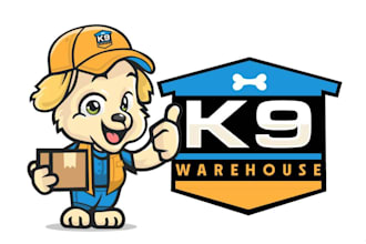 do mascot dog and pet grooming logo design