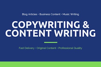 write professional content and copywriting for your business