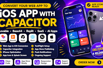 convert lovable base44 replit app to ios app with capacitor app store publish
