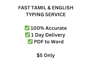 fast and accurate tamil and english typing service