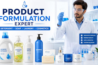 create ready to manufacture detergent, soap, laundry, and cosmetic formulations
