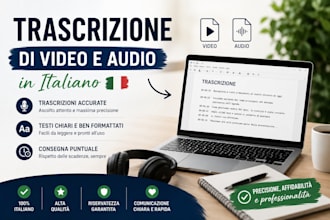trascrivo audio e video in italiano in modo preciso e veloce