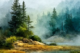 paint landscapes in watercolor