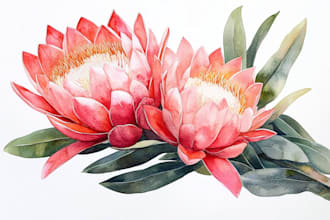 drawn botanical illustration, flower, plant