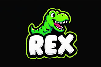 create beautiful t rex mascot logo in my style