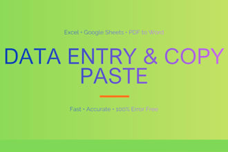 do fast and accurate data entry and copy paste work