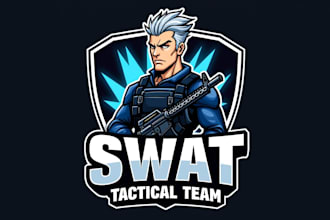make eye catching swat team mascot logo just in 12 hours