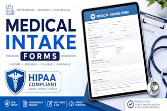 create medical intake forms fillable pdfs and hipaa forms