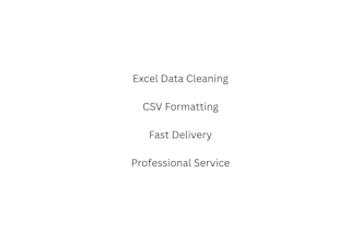 clean excel data professionally