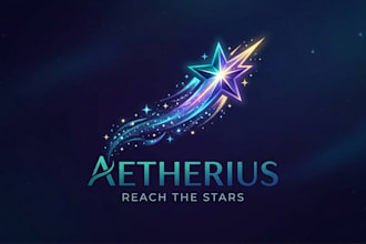design a magical and modern shooting star logo for your brand