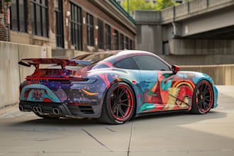 modern car, van wrap design
