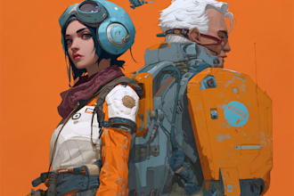 design futuristic sci fi character illustrations