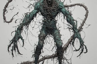 design unique and terrifying horror creature art