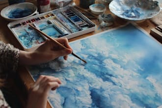 paint watercolor portrait painting for you